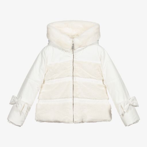 Lapin House-Girls Ivory Faux Fur Jacket | Childrensalon Outlet
