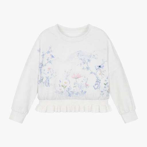 Lapin House-Girls Ivory Forest Print Sweatshirt | Childrensalon Outlet