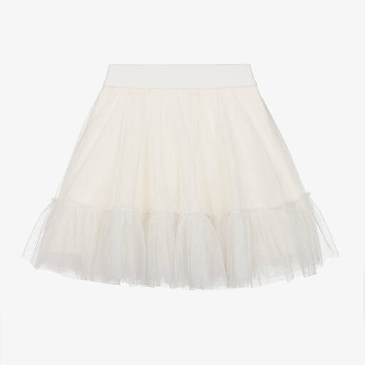 Lapin House-Girls Ivory Glitter Tulle Skirt | Childrensalon Outlet