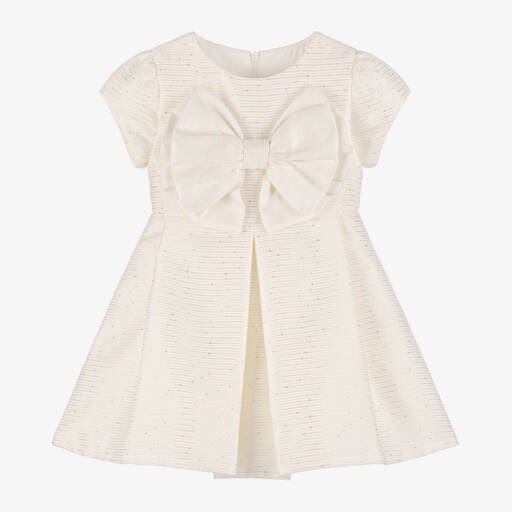 Lapin House-Girls Ivory Sequined Bow Dress | Childrensalon Outlet