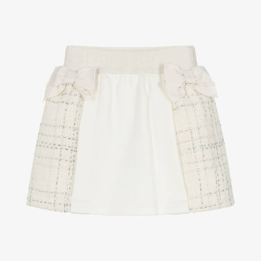Lapin House-Girls Ivory & Silver Tweed Skirt | Childrensalon Outlet