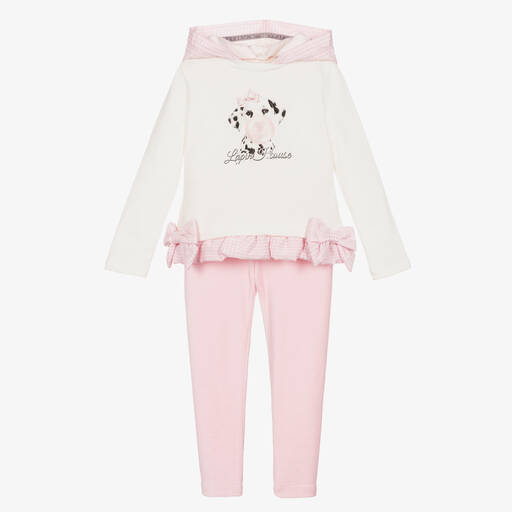 Lapin House-Top & Leggings Set Elfenbein/Rosa | Childrensalon Outlet