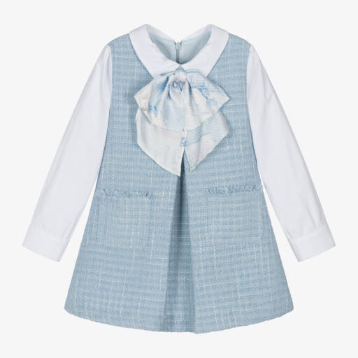 Lapin House-Girls Light Blue Tweed Dress | Childrensalon Outlet