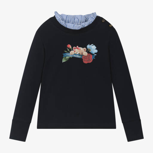 Lapin House-توب قطن لون كحلي للبنات | Childrensalon Outlet