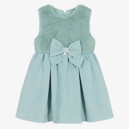 Lapin House-Girls Mint Green Plush & Corduroy Dress | Childrensalon Outlet