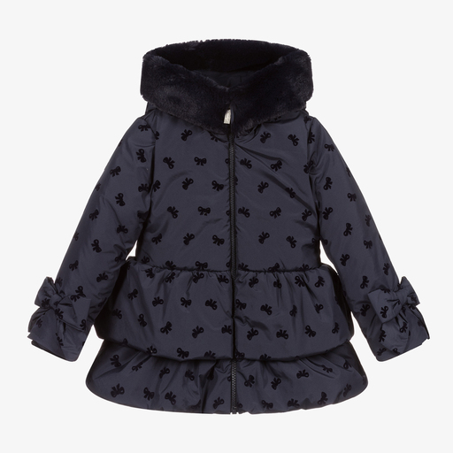 Lapin House-Navyblauer Kapuzenmantel (M) | Childrensalon Outlet