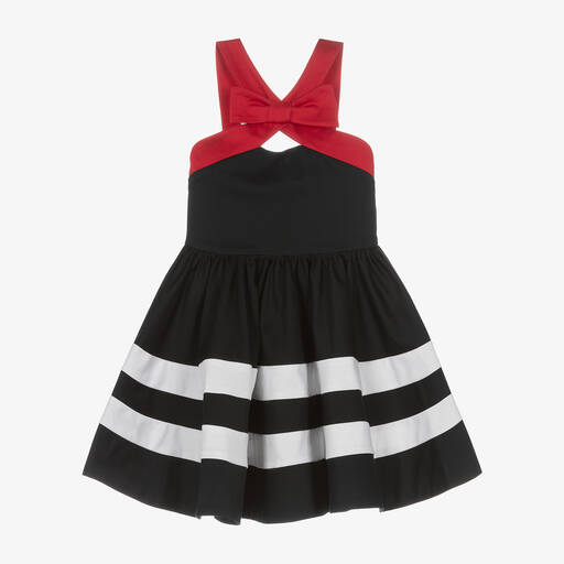 Lapin House-Синее хлопковое платье с полосками для девочек | Childrensalon Outlet