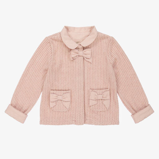 Lapin House-Розовый кардиган крупной вязки для девочек | Childrensalon Outlet