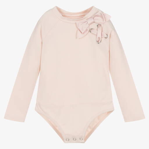 Lapin House-Girls Pink Cotton Bodysuit Top | Childrensalon Outlet