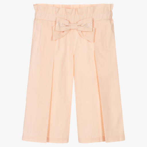 Lapin House-Girls Pink Cotton Cropped Trousers | Childrensalon Outlet