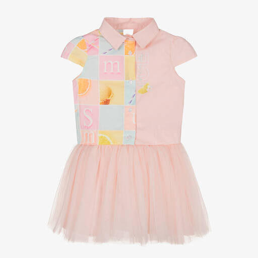 Lapin House-Girls Pink Cotton Dress & Jacket Set | Childrensalon Outlet