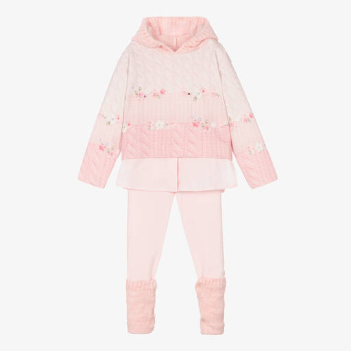 Lapin House-Girls Pink Cotton Leggings Set | Childrensalon Outlet