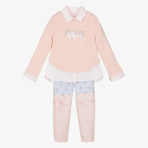 Lapin House-Girls Pink Cotton Leggings Set | Childrensalon Outlet