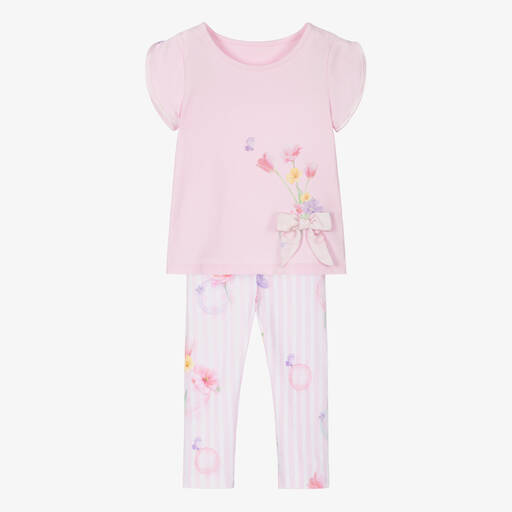 Lapin House-Girls Pink Cotton Leggings Set | Childrensalon Outlet