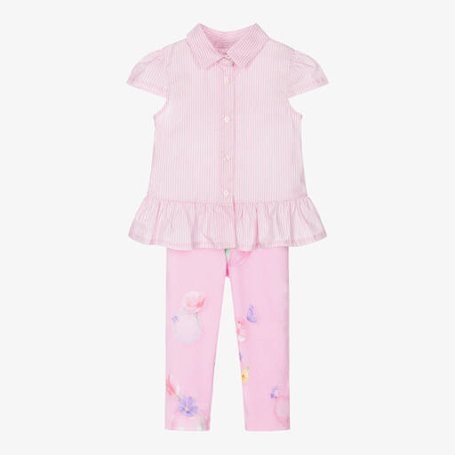 Lapin House-Girls Pink Cotton Leggings Set | Childrensalon Outlet