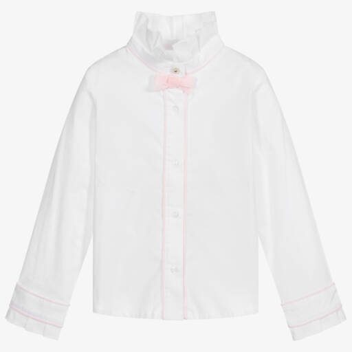 Lapin House-Girls Pink Cotton Shirt | Childrensalon Outlet