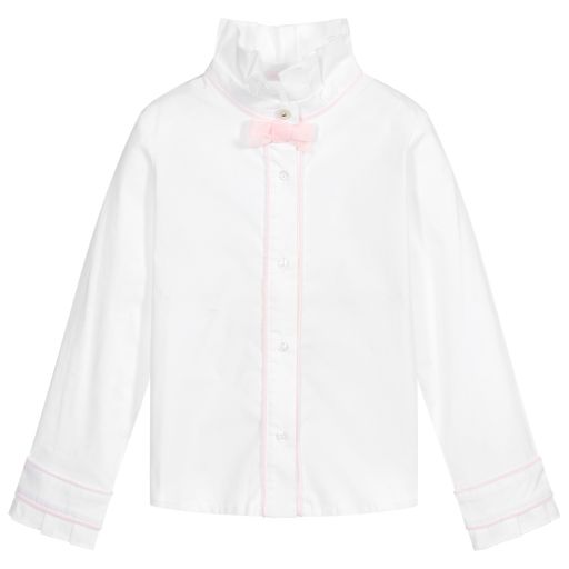 لابين هاوس-Girls Pink Cotton Shirt | Childrensalon Outlet