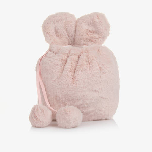 Lapin House-Girls Pink Faux Fur Backpack (20cm) | Childrensalon Outlet