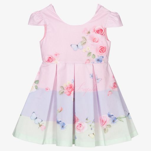 Lapin House-Girls Pink Floral Cotton Dress | Childrensalon Outlet
