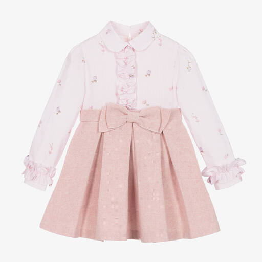 Lapin House-Розовое хлопковое платье в цветочек | Childrensalon Outlet