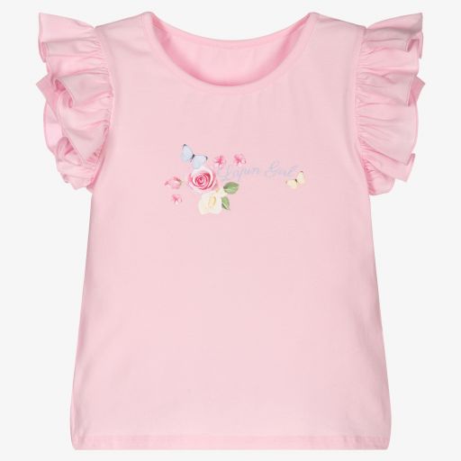 Lapin House-Girls Pink Logo T-Shirt | Childrensalon Outlet