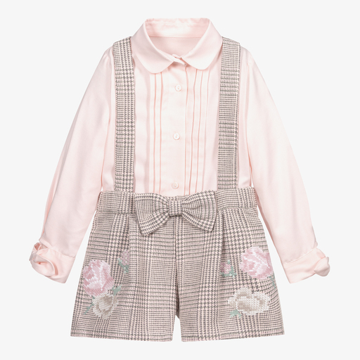 Lapin House-Girls Pink Shirt & Shorts Set | Childrensalon Outlet