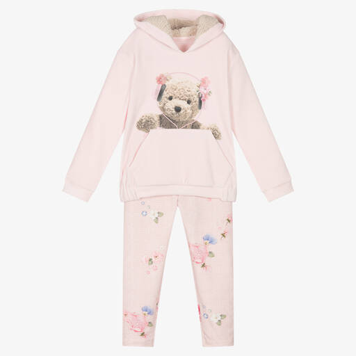 Lapin House-Розовый топ с медвежонком и легинсы | Childrensalon Outlet