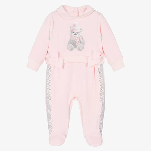 Lapin House-Розовый велюровый комбинезон для девочек | Childrensalon Outlet