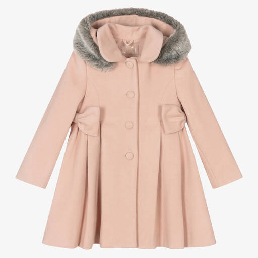 Lapin House-Girls Pink Wool & Cashmere Coat | Childrensalon Outlet