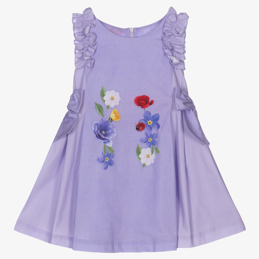 Lapin House-Girls Purple Cotton Dress | Childrensalon Outlet