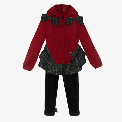 Lapin House-طقم ليغنغز قطن لون أحمر وكحلي للبنات | Childrensalon Outlet