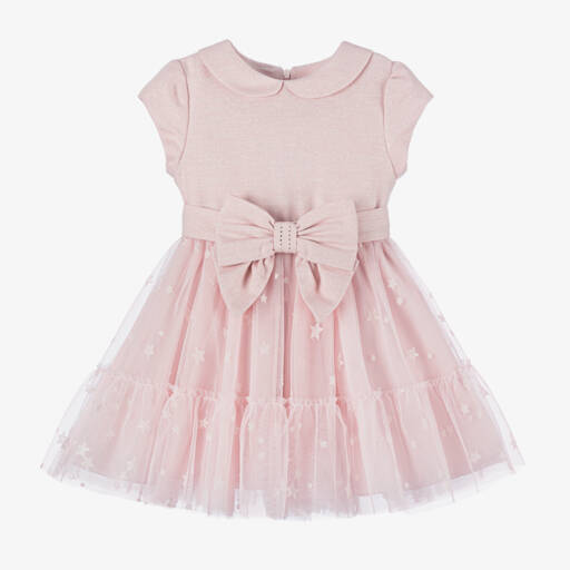 Lapin House-Girls Shimmering Pink Party Dress | Childrensalon Outlet