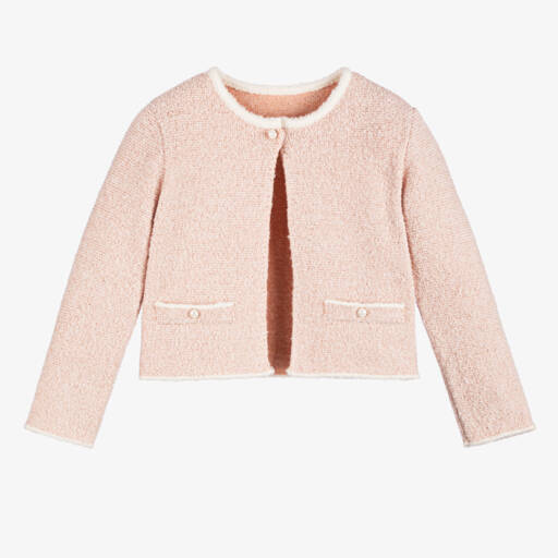 Lapin House-Girls Sparkly Pink Knit Cardigan | Childrensalon Outlet