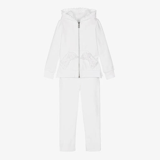 Lapin House-Girls White Broderie Anglaise Tracksuit | Childrensalon Outlet