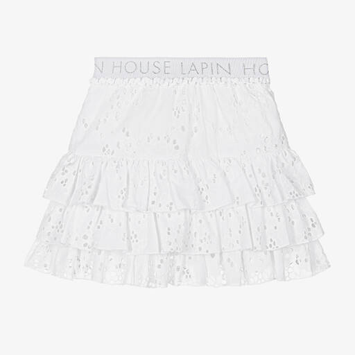 Lapin House-Jupe blanche brodée en coton fille | Childrensalon Outlet