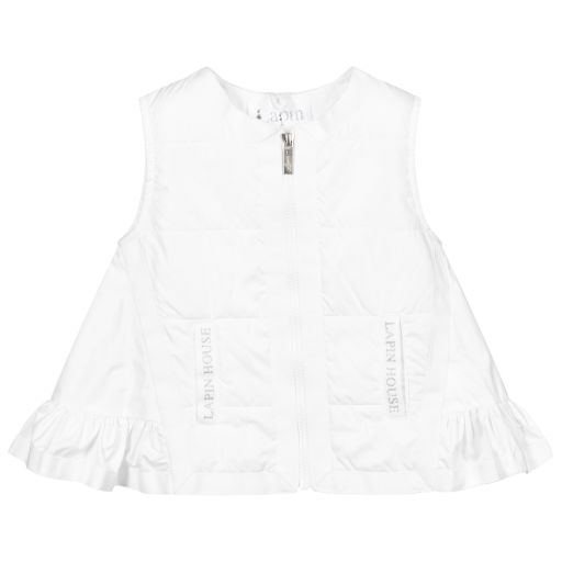 Lapin House-Girls White Gilet Jacket | Childrensalon Outlet