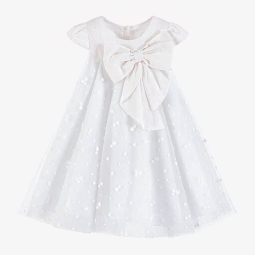 Lapin House-Girls White & Ivory Sparkle Tulle Dress | Childrensalon Outlet
