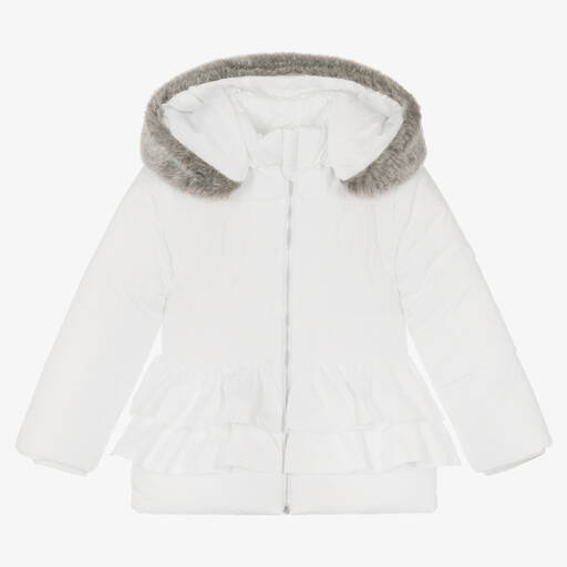 Lapin House-Girls White Puffer Coat | Childrensalon Outlet