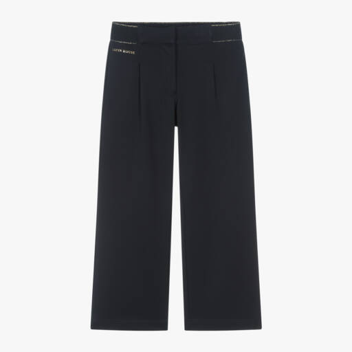 Lapin House-Girls Wide Leg Navy Trousers | Childrensalon Outlet