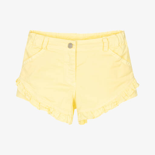 Lapin House-Girls Yellow Cotton Frill Shorts | Childrensalon Outlet