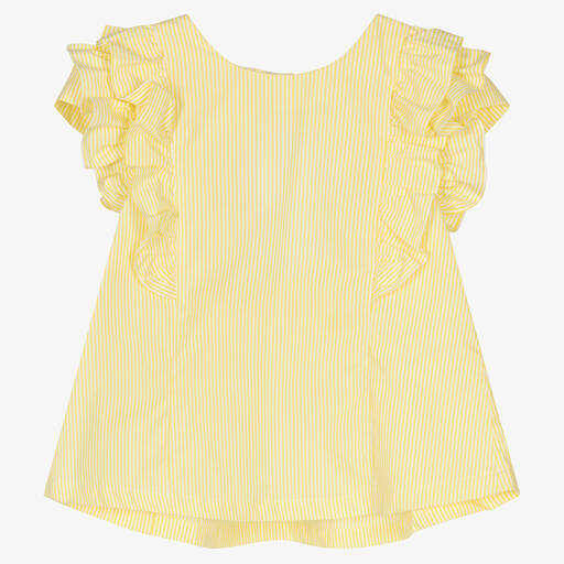 Lapin House-Girls Yellow Stripe Cotton Blouse | Childrensalon Outlet
