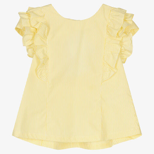 Lapin House-Chemisier jaune rayé en coton fille | Childrensalon Outlet