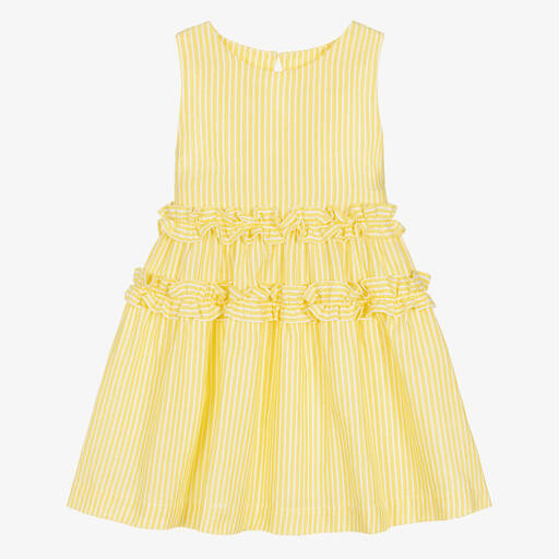 Lapin House-Girls Yellow Stripe Cotton Dress | Childrensalon Outlet