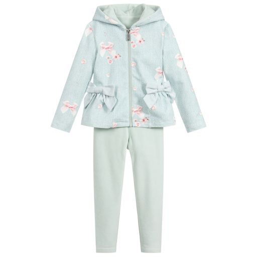 Lapin House-طقم ليغنغز قطن جيرسي لون أخضر و أزرق للبنات | Childrensalon Outlet
