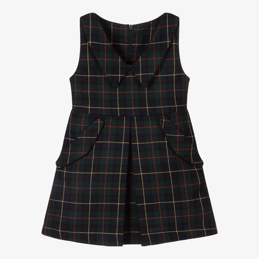 Lapin House-Green & Blue Tartan Wool Dress | Childrensalon Outlet