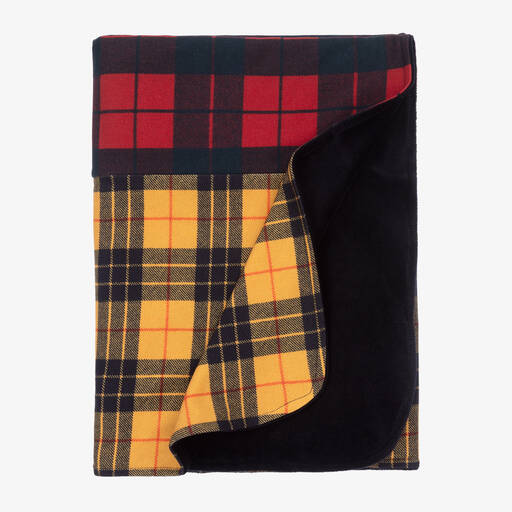 Lapin House-Green, Red & Yellow Tartan Blanket (80cm) | Childrensalon Outlet
