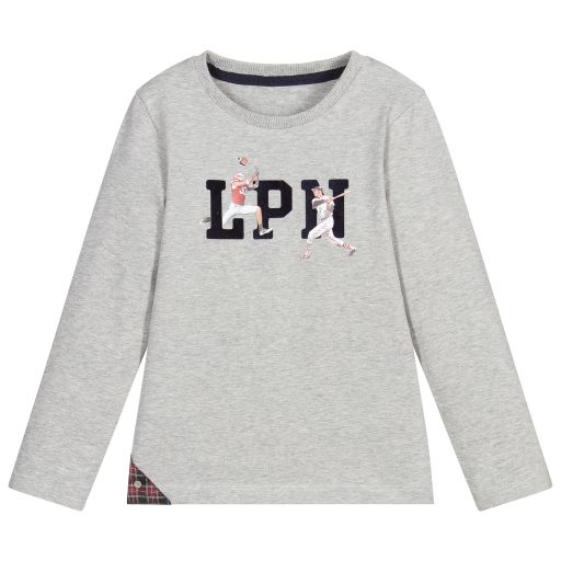 Lapin House-Grey Cotton Jersey Top | Childrensalon Outlet