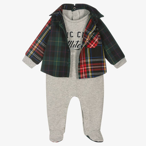 Lapin House-بيبي غرو قطن جيرسي لون أخضر ورمادي للمواليد | Childrensalon Outlet