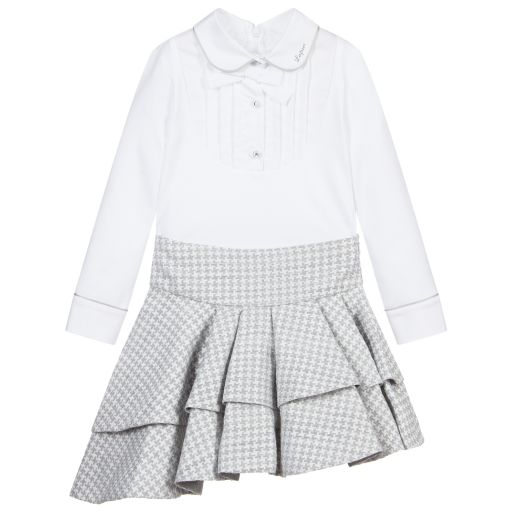 Lapin House-Grey & Ivory Skirt Set | Childrensalon Outlet
