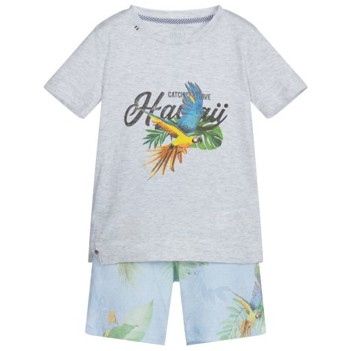 Lapin House-Grey Jersey Shorts Set | Childrensalon Outlet